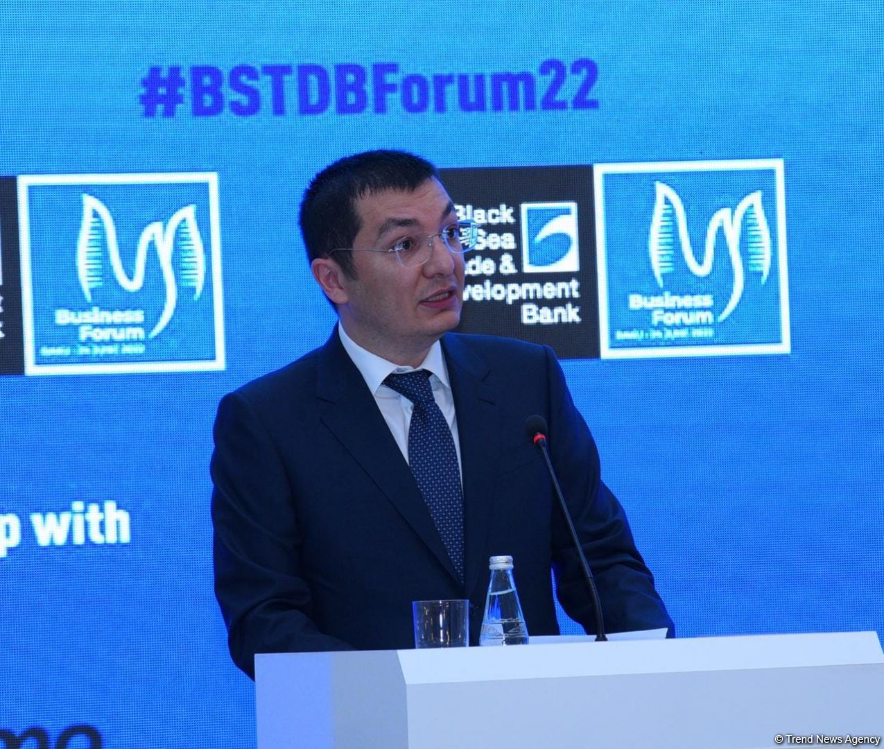 Azerbaijani Finance Minister invites BSTDB to join restoration projects in liberated Karabakh (PHOTO)