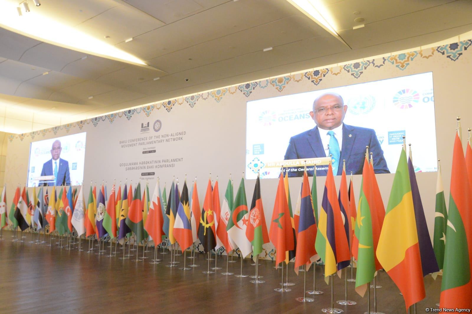 Heads of delegations delivering speeches at Baku Conference of Non-Aligned Movement Parliamentary Network (PHOTO)