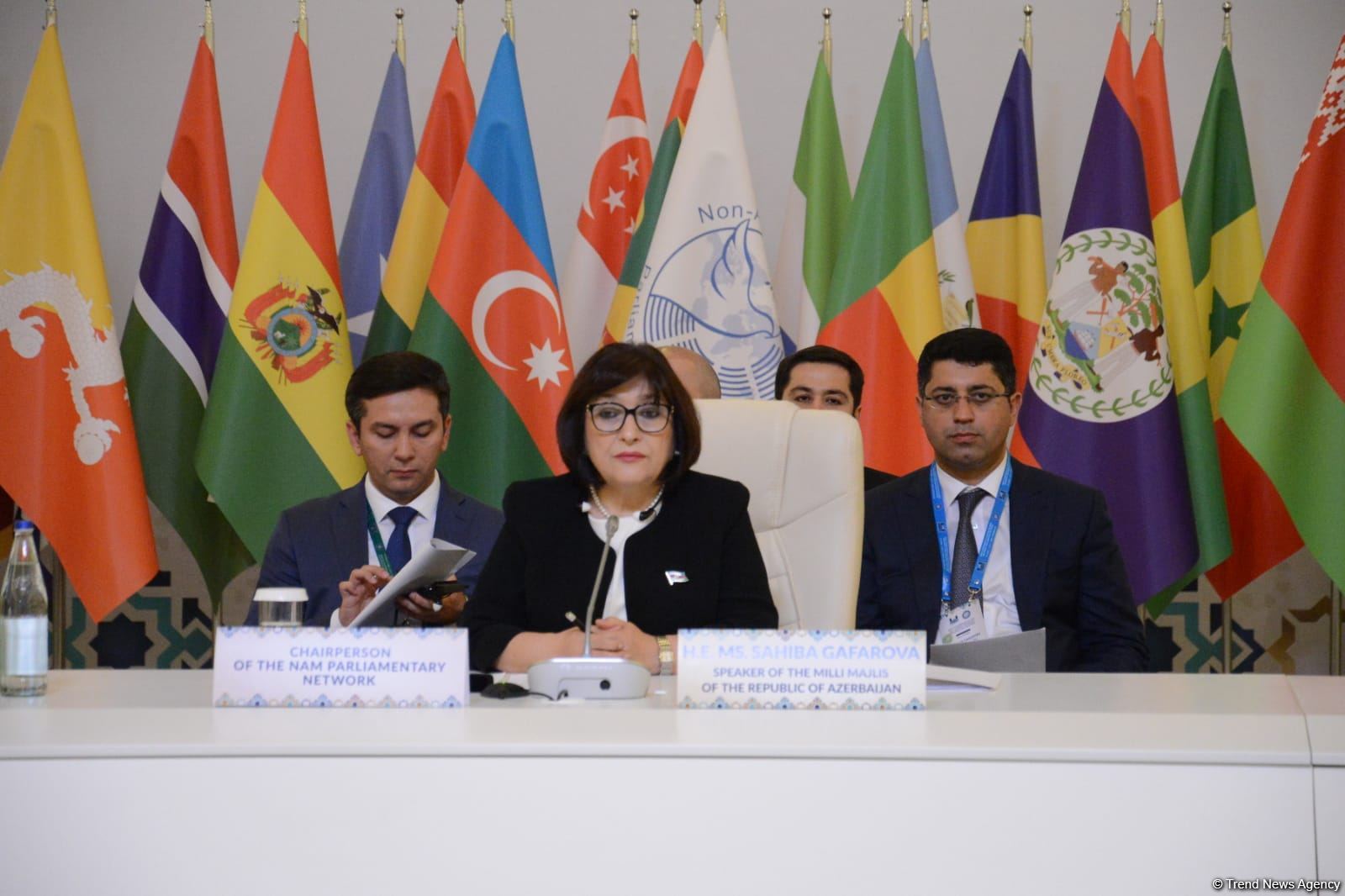 Heads of delegations delivering speeches at Baku Conference of Non-Aligned Movement Parliamentary Network (PHOTO)