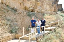 President Ilham Aliyev, First Lady Mehriban Aliyeva view reconstruction works carried out in “Diri Baba” tomb in Gobustan district (PHOTO/VIDEO)