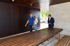 President Ilham Aliyev, First Lady Mehriban Aliyeva view reconstruction works carried out in “Diri Baba” tomb in Gobustan district (PHOTO/VIDEO)