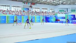 Group team of Azerbaijan in rhythmic gymnastics win gold in program with three ribbons and two balls (PHOTO)