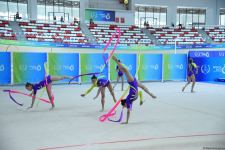 Group team of Azerbaijan in rhythmic gymnastics win gold in program with three ribbons and two balls (PHOTO)