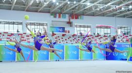 Group team of Azerbaijan in rhythmic gymnastics win gold in program with three ribbons and two balls (PHOTO)