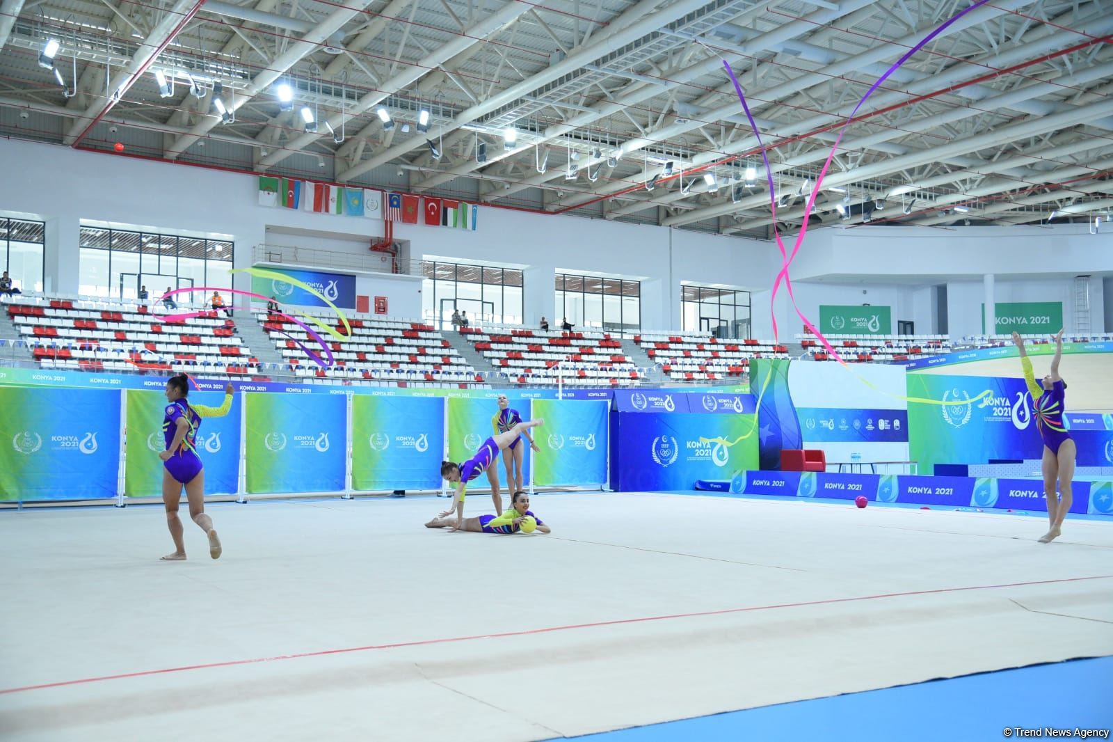Group team of Azerbaijan in rhythmic gymnastics win gold in program with three ribbons and two balls (PHOTO)