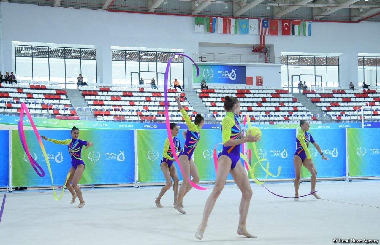 Group team of Azerbaijan in rhythmic gymnastics win gold in program with three ribbons and two balls (PHOTO)