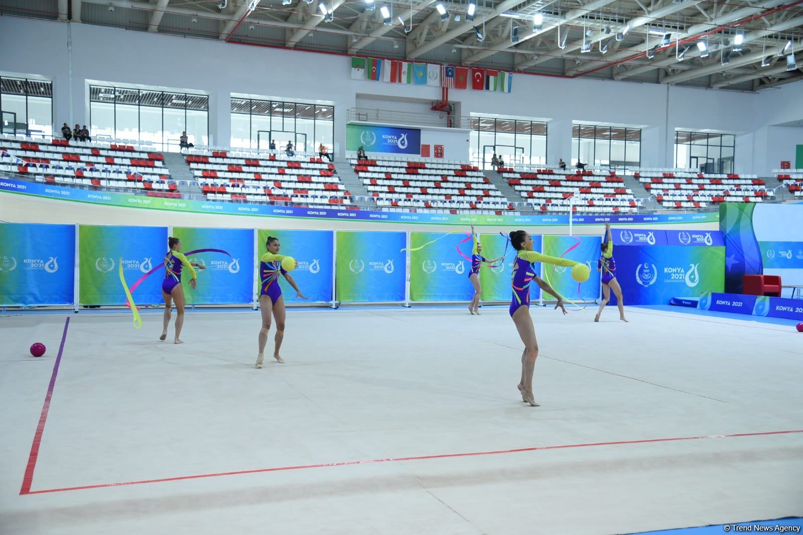 Group team of Azerbaijan in rhythmic gymnastics win gold in program with three ribbons and two balls (PHOTO)