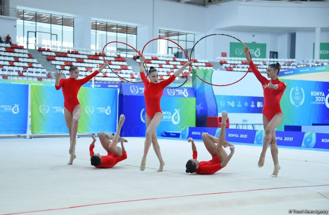 Group team of Azerbaijan in rhythmic gymnastics win silver in program with five hoops (PHOTO)