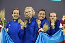 Azerbaijani women's saber fencing team win gold medal of V Islamic Solidarity Games (PHOTO)