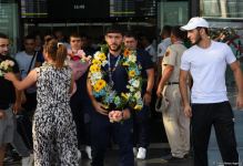 Azerbaijani participants of V Islamic Solidarity Games return home (PHOTO/VIDEO)