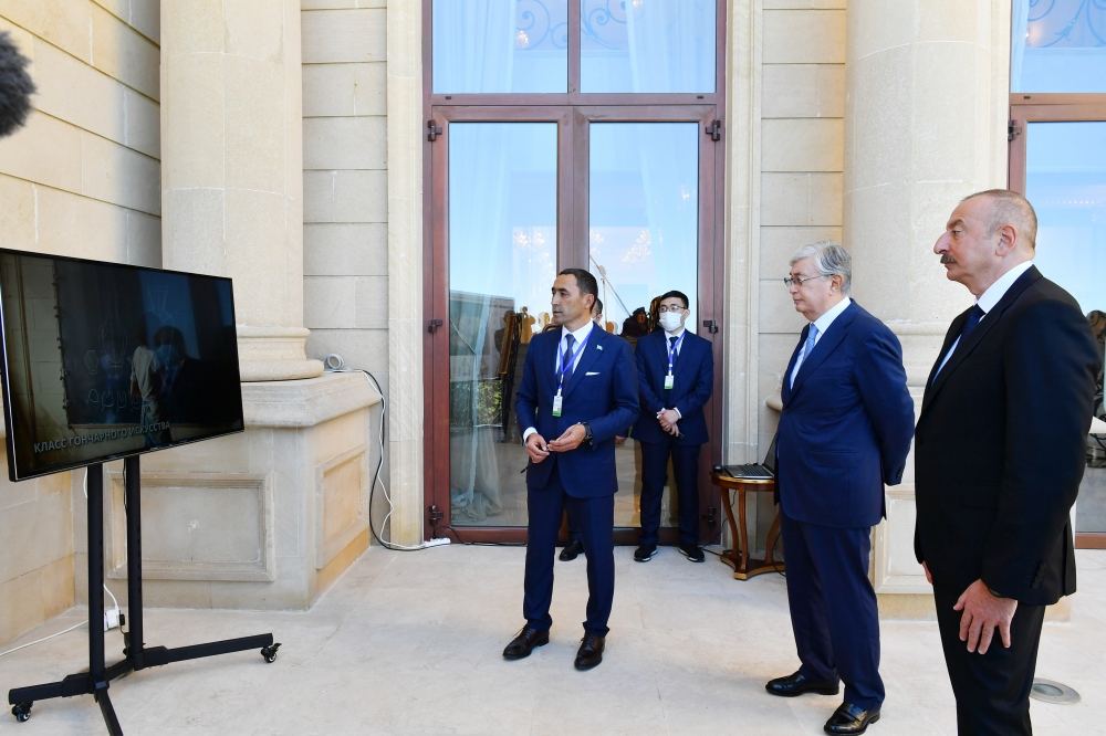 Azerbaijani, Kazakh presidents view project of Center for the Development of Creativity named after Kurmangazy, which will be built for children in Fuzuli (PHOTO/VIDEO)