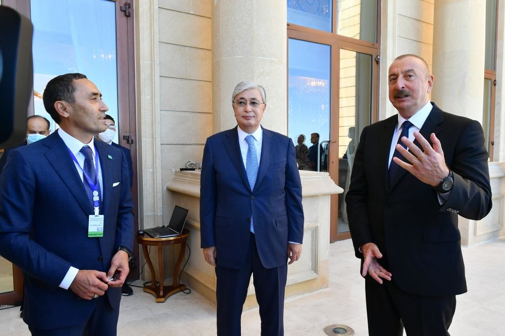 Azerbaijani, Kazakh presidents view project of Center for the Development of Creativity named after Kurmangazy, which will be built for children in Fuzuli (PHOTO/VIDEO)
