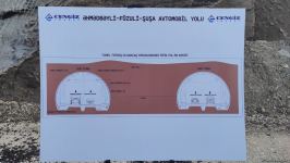 Diplomats view tunnel under completion on Azerbaijan's Ahmadbayli-Fuzuli-Shusha highway