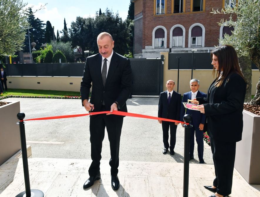 President Ilham Aliyev attends inauguration of new building of Azerbaijani Embassy in Italy (PHOTO/VIDEO)