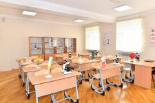 President Ilham Aliyev views conditions created at secondary school No35, new block of which was built in Baku's Nasimi district (PHOTO/VIDEO)