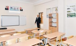 President Ilham Aliyev views conditions created at secondary school No35, new block of which was built in Baku's Nasimi district (PHOTO/VIDEO)
