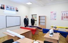 President Ilham Aliyev views conditions created at secondary school No35, new block of which was built in Baku's Nasimi district (PHOTO/VIDEO)