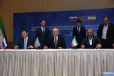 Signing ceremony of declaration on development of the North-South transport corridor held in Baku (PHOTO)