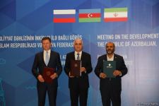 Signing ceremony of declaration on development of the North-South transport corridor held in Baku (PHOTO)