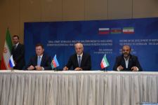 Signing ceremony of declaration on development of the North-South transport corridor held in Baku (PHOTO)