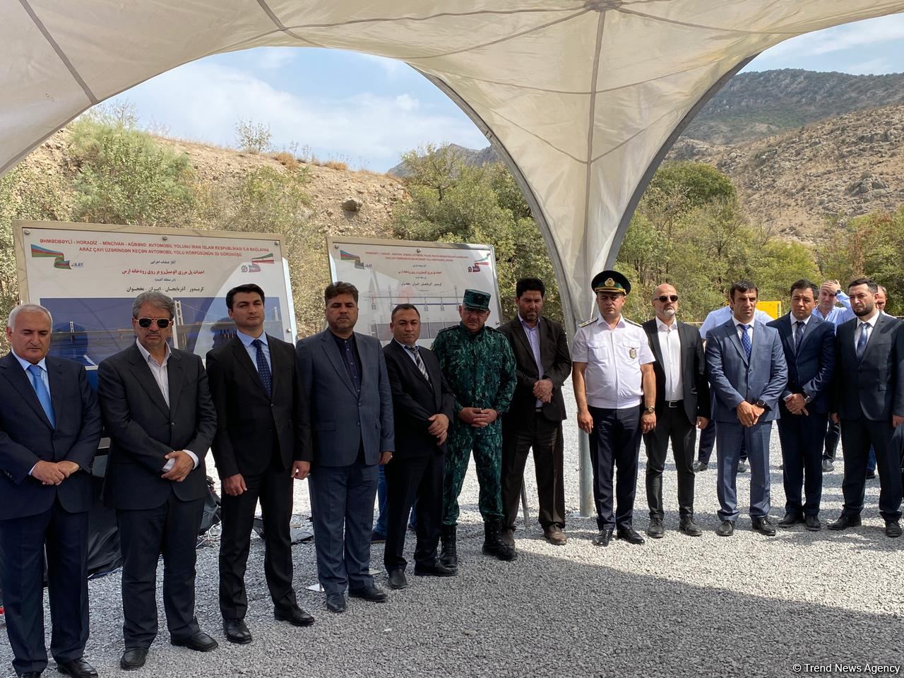 Groundbreaking ceremony of Aghband highway bridge takes place on Azerbaijan-Iran border (PHOTO)