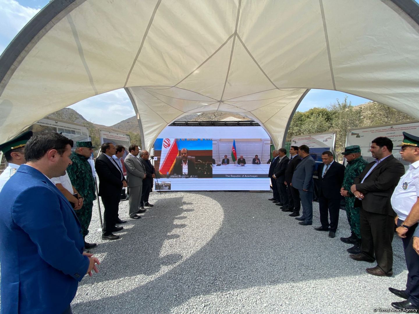 Groundbreaking ceremony of Aghband highway bridge takes place on Azerbaijan-Iran border (PHOTO)