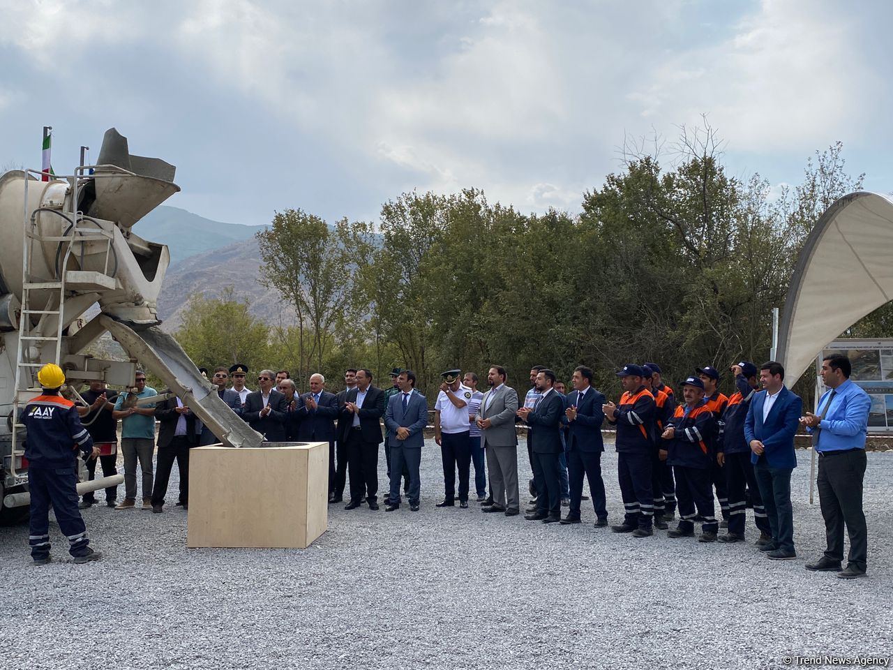 Groundbreaking ceremony of Aghband highway bridge takes place on Azerbaijan-Iran border (PHOTO)