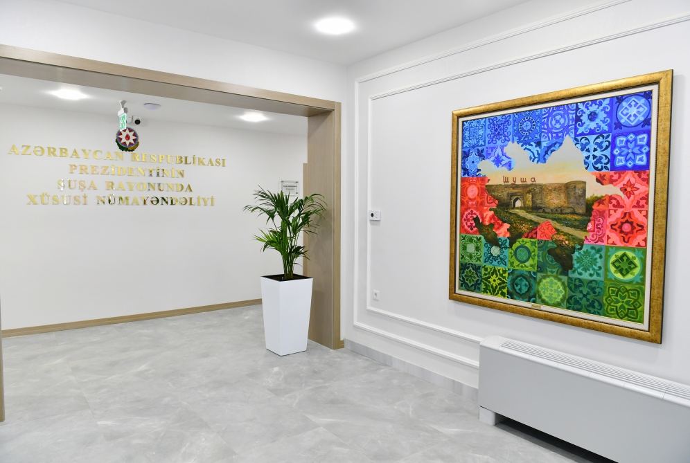 President Ilham Aliyev, First Lady Mehriban Aliyeva view conditions created at building of Special representation of President of Azerbaijan in Shusha district (PHOTO/VIDEO)