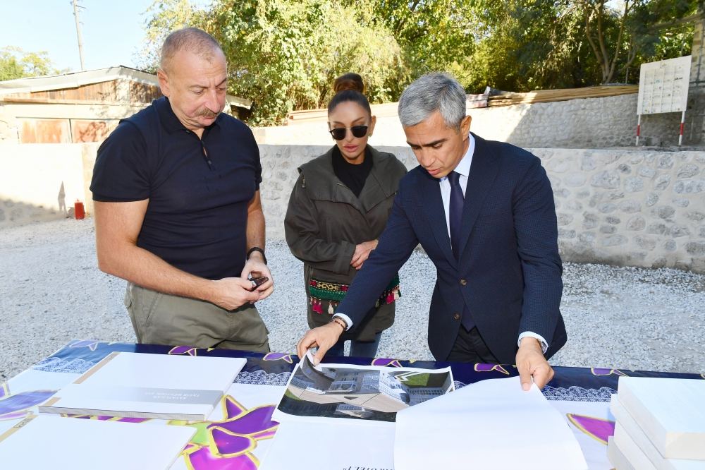 President Ilham Aliyev and First Lady Mehriban Aliyeva view progress of works in number of newly built facilities in Shusha (PHOTO)