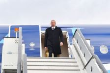 President Ilham Aliyev arrives to Saint Petersburg with working visit (PHOTO/VIDEO)