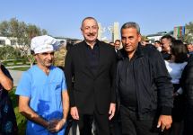President Ilham Aliyev and First Lady Mehriban Aliyeva talk to residents of Aghali village, inquire about their conditions (PHOTO/VIDEO)