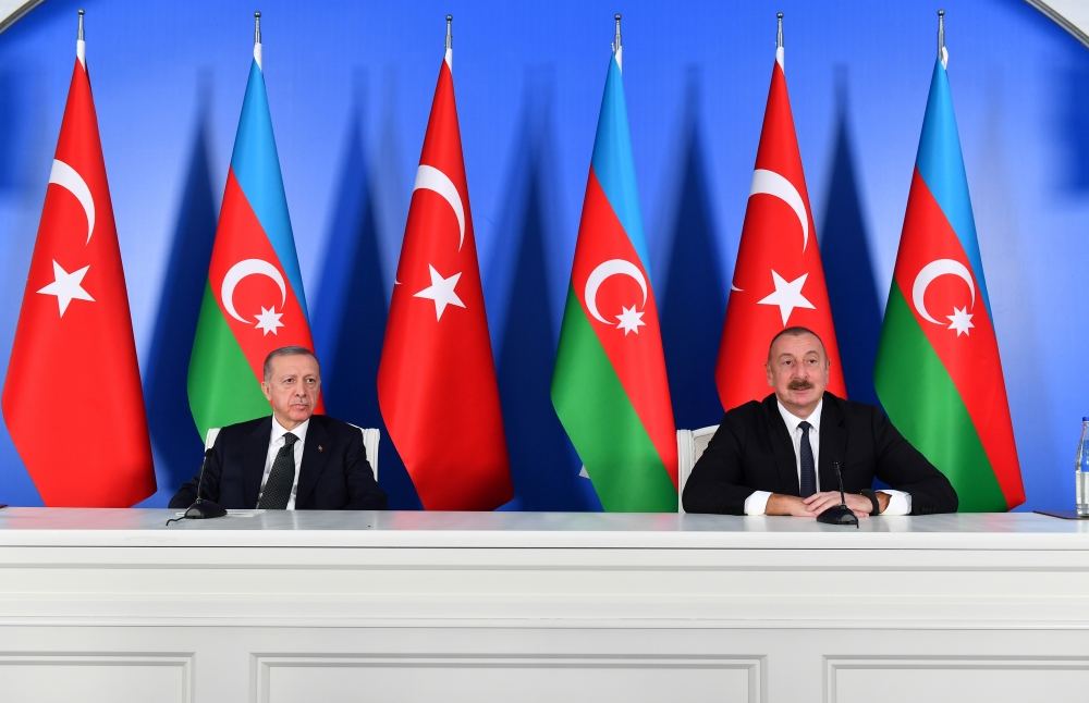 President Ilham Aliyev, President Recep Tayyip Erdogan make press statements in Jabrayil (PHOTO/VIDEO)