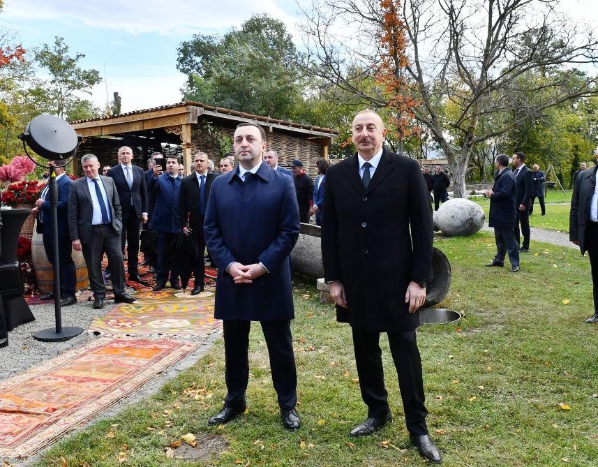 President Ilham Aliyev, Georgian PM Irakli Garibashvili participate in cultural program at Château Mukhrani (PHOTO/VIDEO)