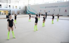 Azerbaijan's National Gymnastics Arena hosting training camps for athletes from Mingachevir (PHOTO)
