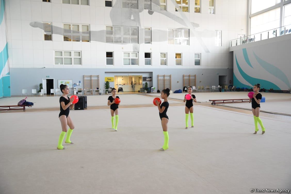 Azerbaijan's National Gymnastics Arena hosting training camps for athletes from Mingachevir (PHOTO)