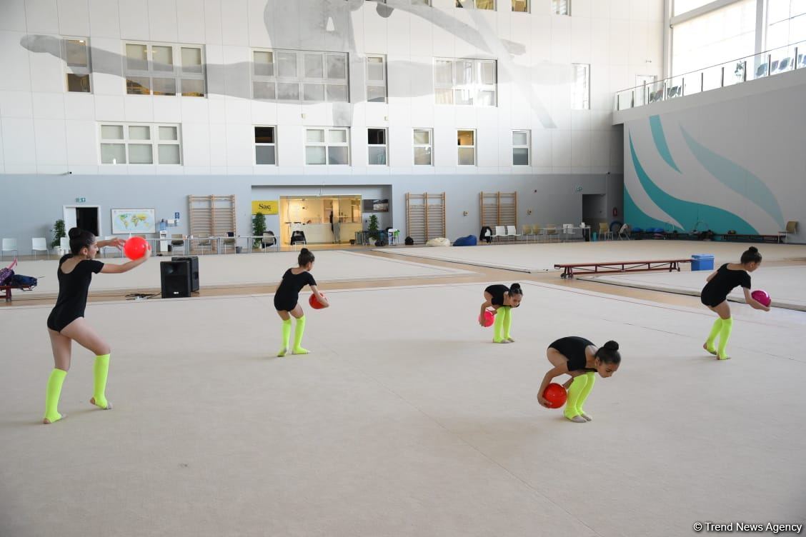 Azerbaijan's National Gymnastics Arena hosting training camps for athletes from Mingachevir (PHOTO)