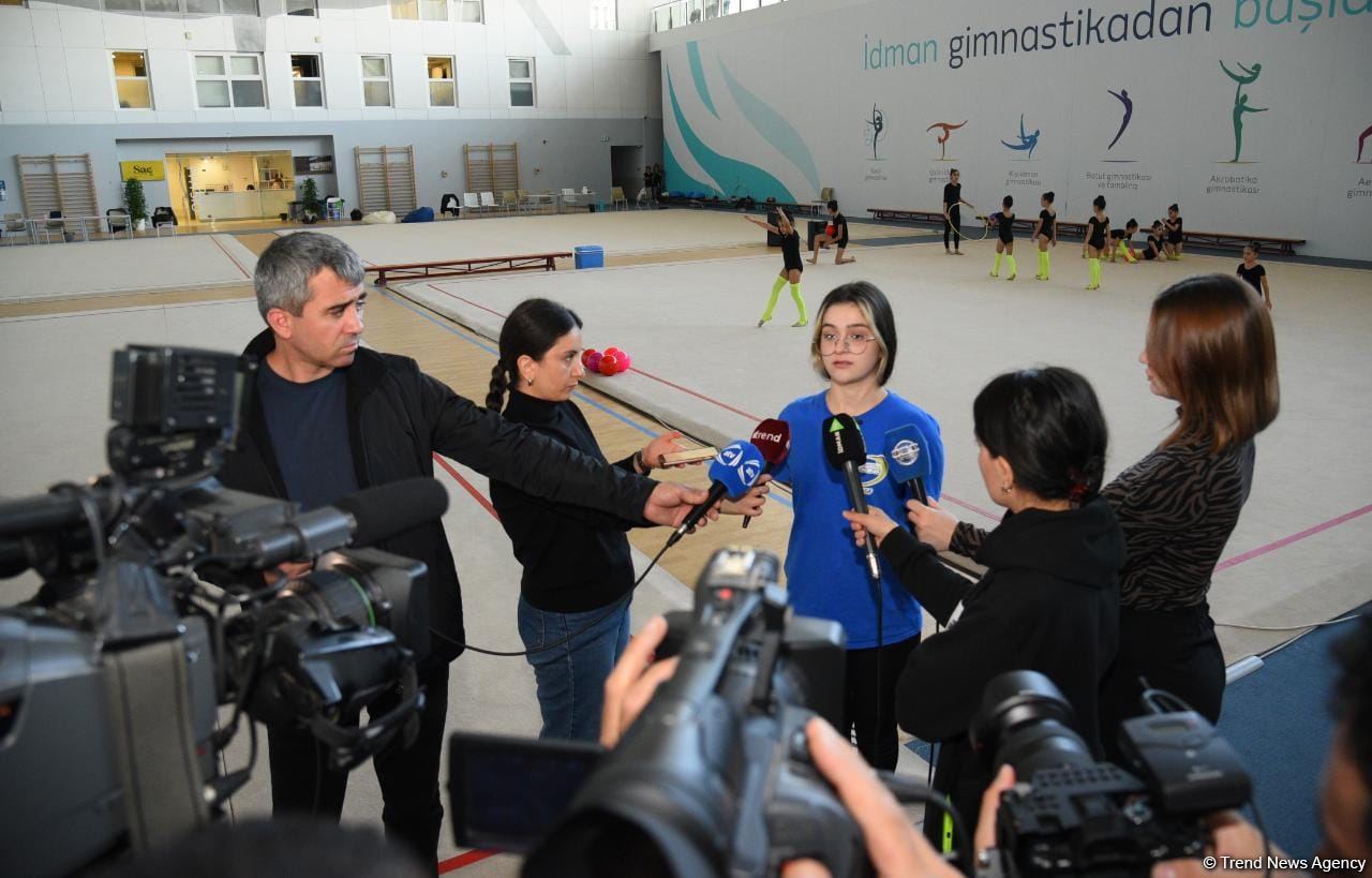 Azerbaijan's National Gymnastics Arena hosting training camps for athletes from Mingachevir (PHOTO)