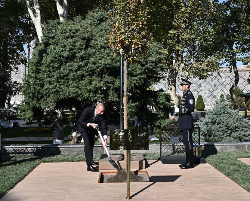 Azerbaijani President Ilham Aliyev participates in tree planting ceremony in Samarkand (PHOTO/VIDEO)