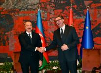 President Ilham Aliyev, Serbian President Aleksandar Vucic hold one-on-one meeting (PHOTO/VIDEO)