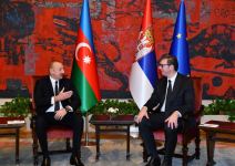 President Ilham Aliyev, Serbian President Aleksandar Vucic hold one-on-one meeting (PHOTO/VIDEO)