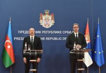 President Ilham Aliyev and President Aleksandar Vucic make press statements (PHOTO/VIDEO)