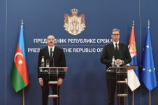 President Ilham Aliyev and President Aleksandar Vucic make press statements (PHOTO/VIDEO)