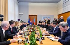 President Ilham Aliyev, Serbian President Aleksandar Vucic hold expanded meeting (PHOTO/VIDEO)