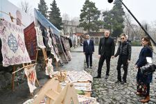 President Ilham Aliyev, First Lady Mehriban Aliyeva view reconstruction work at "Yukhari Bash" National Historical-Architectural Reserve in Shaki (PHOTO/VIDEO)
