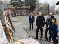 President Ilham Aliyev, First Lady Mehriban Aliyeva view reconstruction work at "Yukhari Bash" National Historical-Architectural Reserve in Shaki (PHOTO/VIDEO)