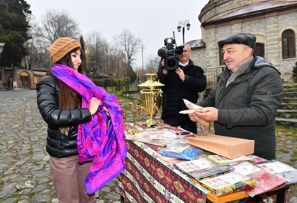 President Ilham Aliyev, First Lady Mehriban Aliyeva view reconstruction work at "Yukhari Bash" National Historical-Architectural Reserve in Shaki (PHOTO/VIDEO)