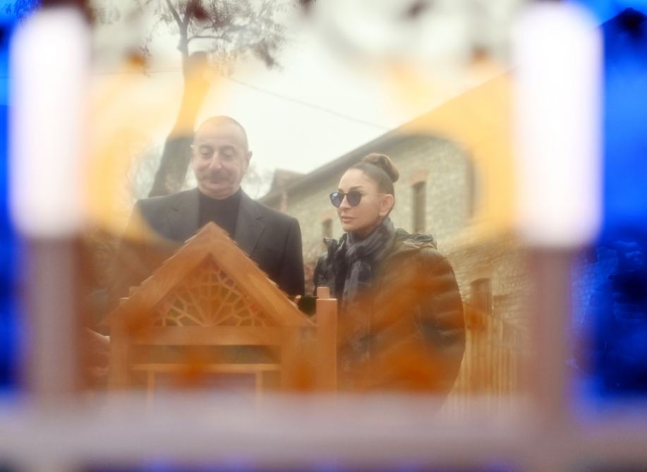 President Ilham Aliyev, First Lady Mehriban Aliyeva view reconstruction work at "Yukhari Bash" National Historical-Architectural Reserve in Shaki (PHOTO/VIDEO)