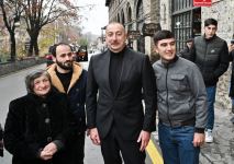 President Ilham Aliyev, First Lady Mehriban Aliyeva view reconstruction work at "Yukhari Bash" National Historical-Architectural Reserve in Shaki (PHOTO/VIDEO)
