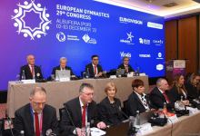 Azerbaijani minister re-elected president of European Gymnastics (PHOTO)