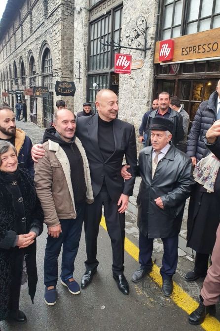 President Ilham Aliyev, First Lady Mehriban Aliyeva view reconstruction work at "Yukhari Bash" National Historical-Architectural Reserve in Shaki (PHOTO/VIDEO)